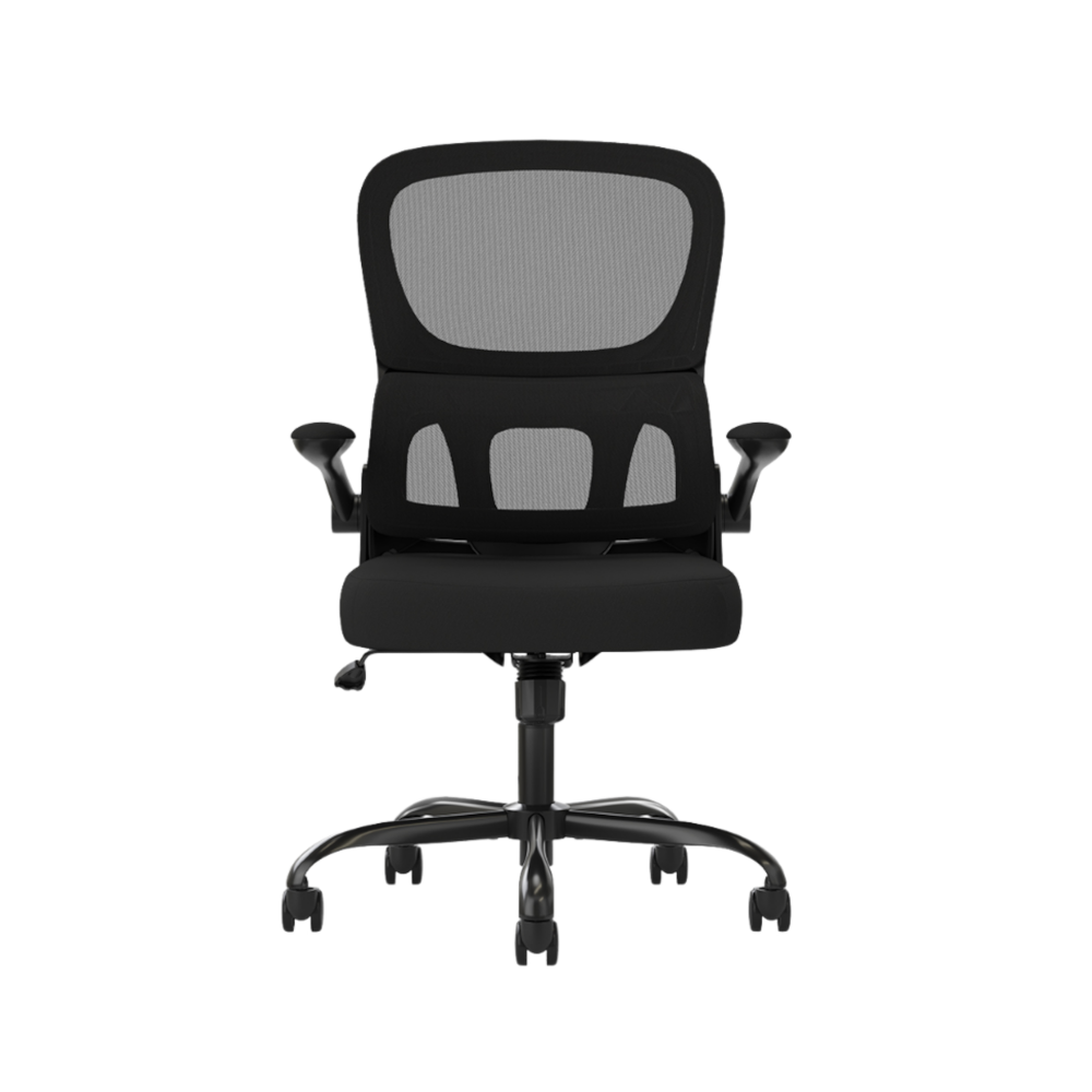 Breathable Mesh Office Chair with Lumbar Support and Flip-Up Armrests for Home Office Desk_4Dock